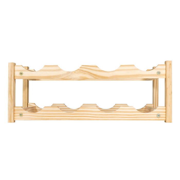 QUVIO Houten wijnrek (2 lagen) voor 8 flessen