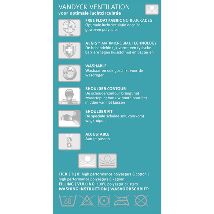 Vandyck Ventilation Hoofdkussen - Zacht