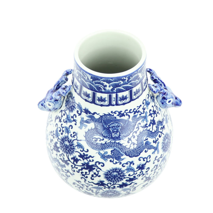 Fine Asianliving Chinese Vaas Porselein Draak Handgeschilderd