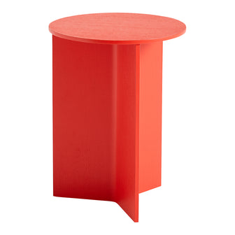 HAY Slit Table Wood Round Bijzettafel -  Ø 35 cm - Candy Red