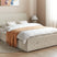 Beliani-RENNES -Bed met opbergruimte-Beige-140 x 200 cm-Polyester