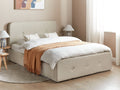 Beliani-RENNES -Bed met opbergruimte-Beige-140 x 200 cm-Polyester