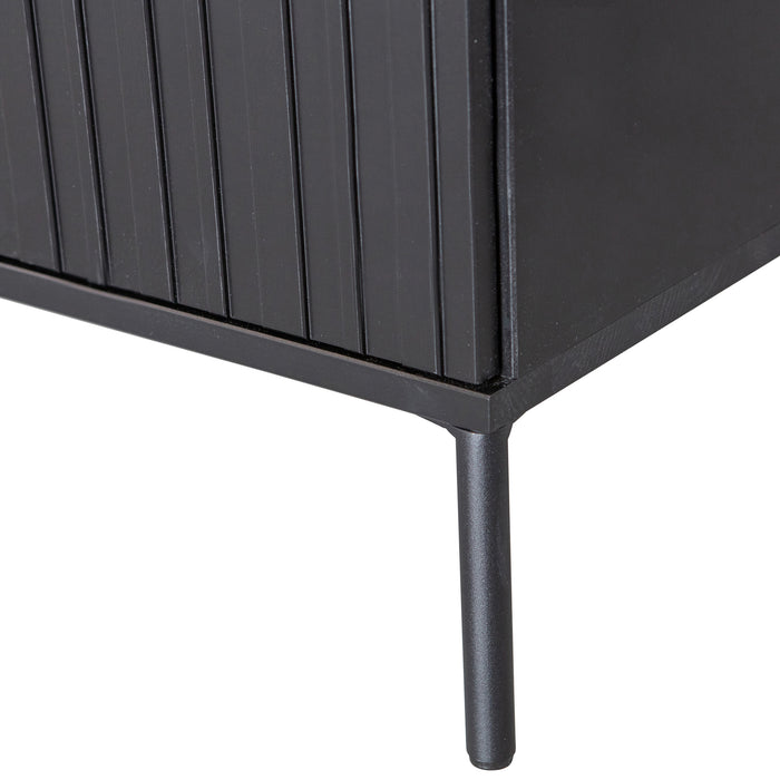 WOOOD New Gravure Tv-meubel B 100 cm - Grenen - Zwart