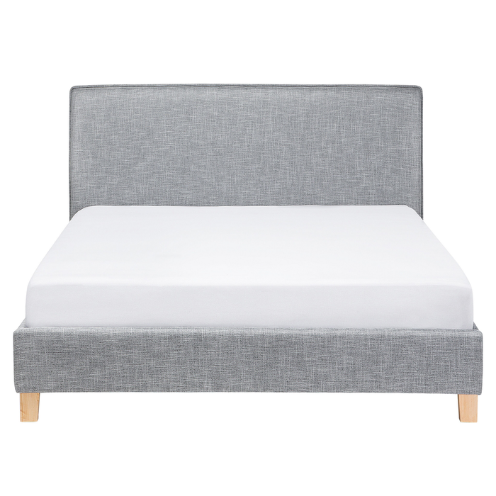 Beliani - SENNEZ - Tweepersoonsbed - Grijs - 160 x 200 cm - Polyester