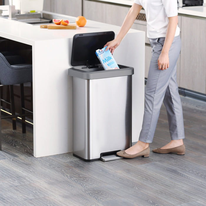 EKO Pedaalemmer Cozy 45 L matzilverkleurig