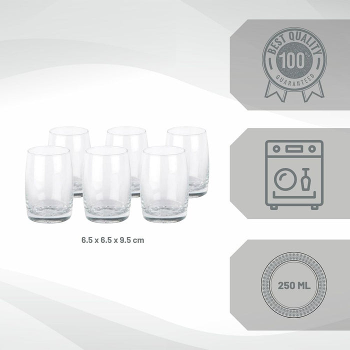 Orange85 Drinkglazen Tumbler Halfrond 6 Stuks 25 cl Transparant Gla...