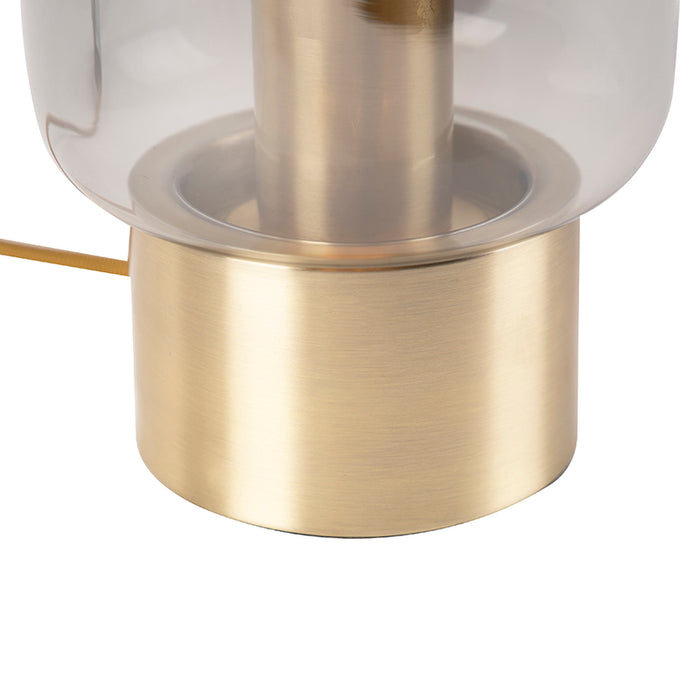 QAZQA Design messing met smoke glas tafellamp - Bliss Cute