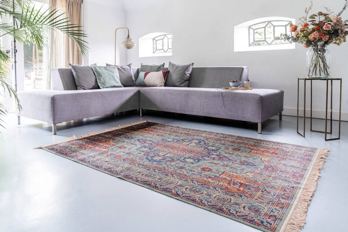 Tier - Vintage Vloerkleed Manami Groen met franjes