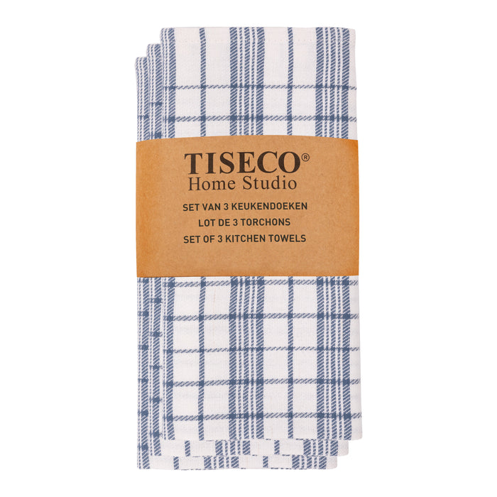 Tiseco Home Studio Theedoek 3 st. - Blauw
