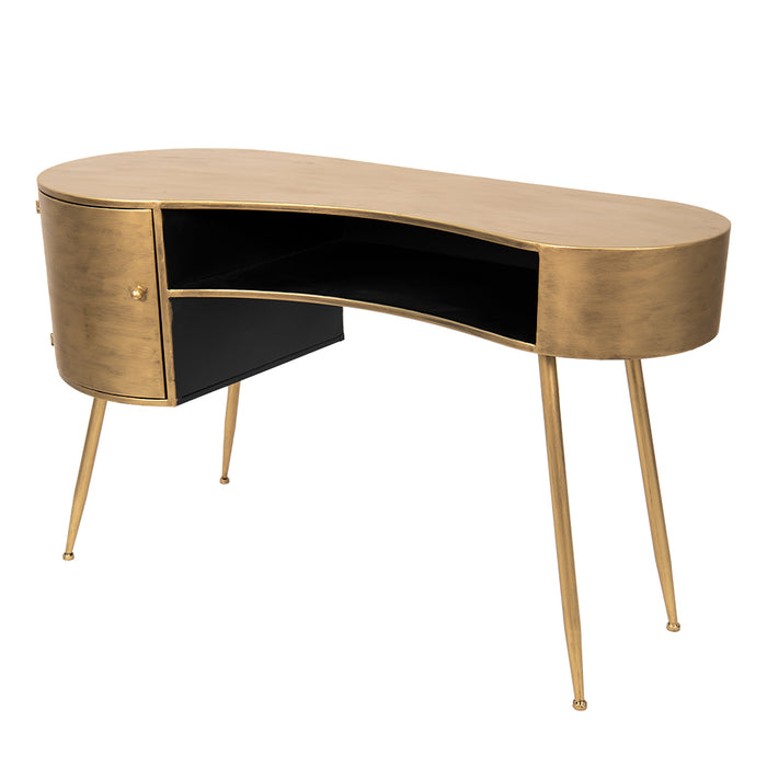 Clayre & Eef Bureautafel 120x50x70 cm Goudkleurig Ijzer Bureau