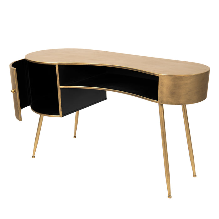 Clayre & Eef Bureautafel 120x50x70 cm Goudkleurig Ijzer Bureau