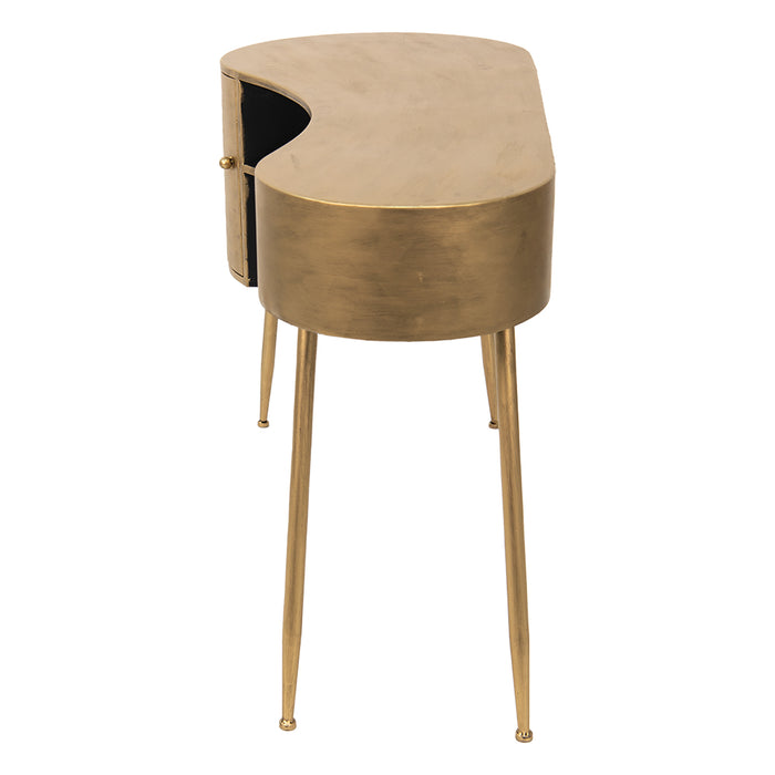 Clayre & Eef Bureautafel 120x50x70 cm Goudkleurig Ijzer Bureau