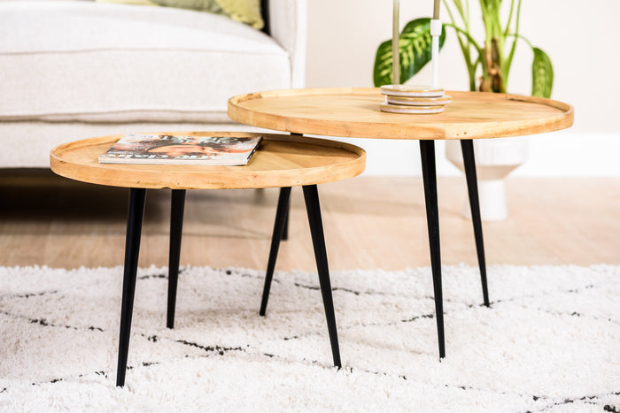 Duverger® Natural - Salontafels - set van 2 - rond - acacia - naturel