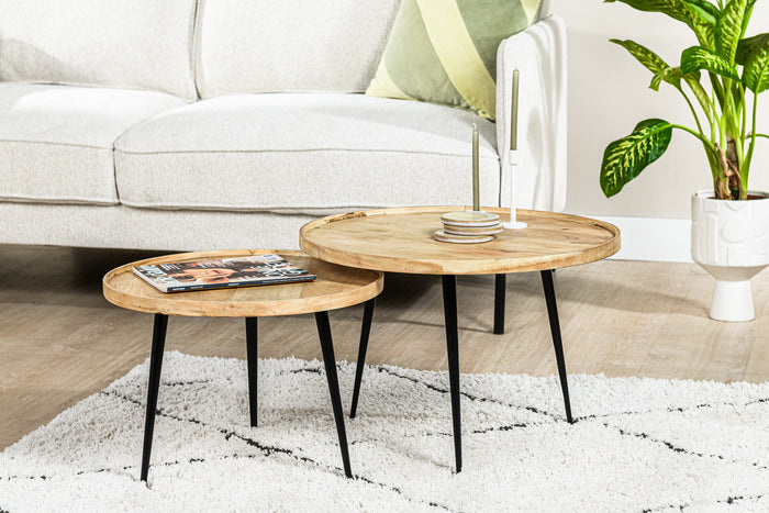 Duverger® Natural - Salontafels - set van 2 - rond - acacia - naturel