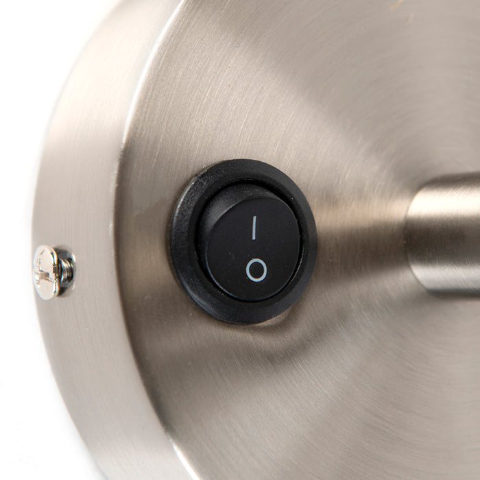 QAZQA Moderne wandlamp staal met leeslamp en kap velours 20|20|20