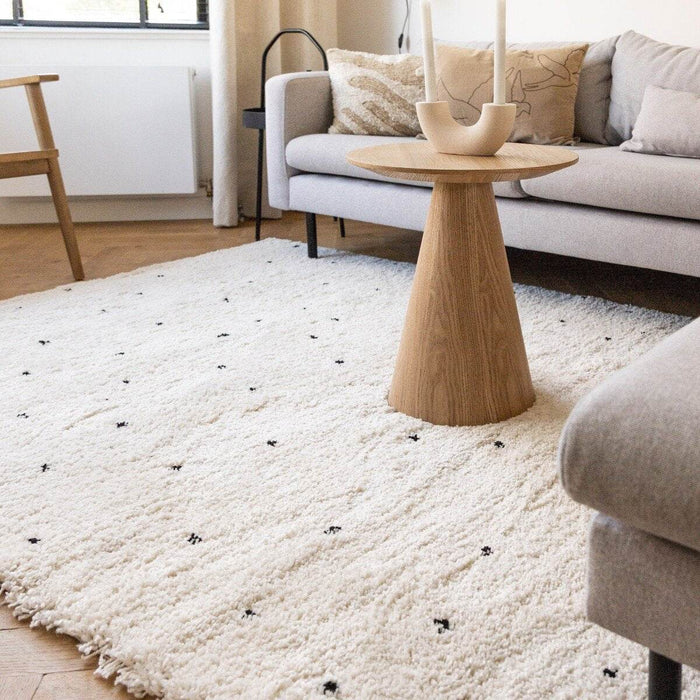 Interieur05 Kindervloerkleed  hoogpolig Cream|Zwart - Dots