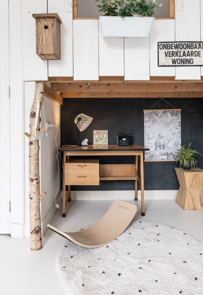 Interieur05 Kindervloerkleed  hoogpolig Cream|Zwart - Dots