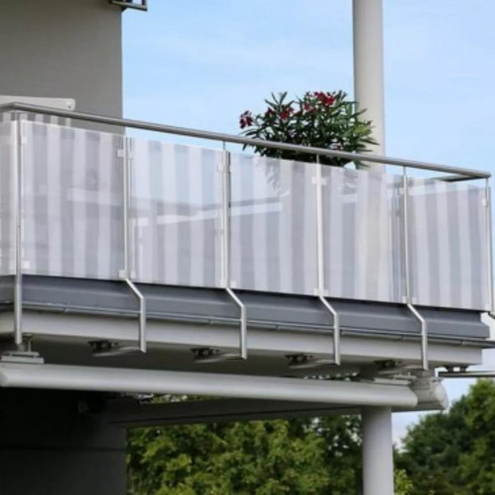 Orange85 Balkonscherm wit en grijs gestreept