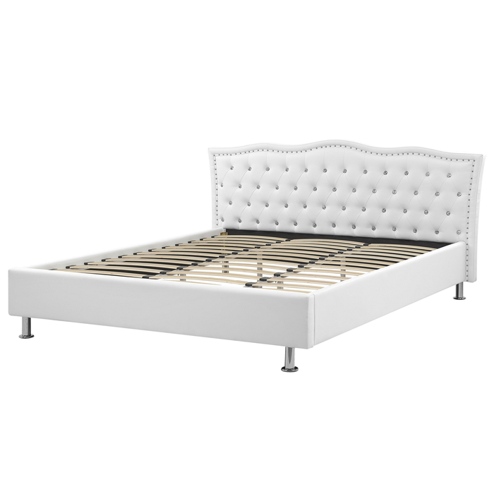 Beliani - METZ - Tweepersoonsbed - Wit - 180 x 200 cm - Kunstleer