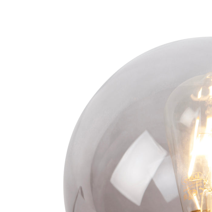 QAZQA Art deco tafellamp messing met smoke glas - Pallon