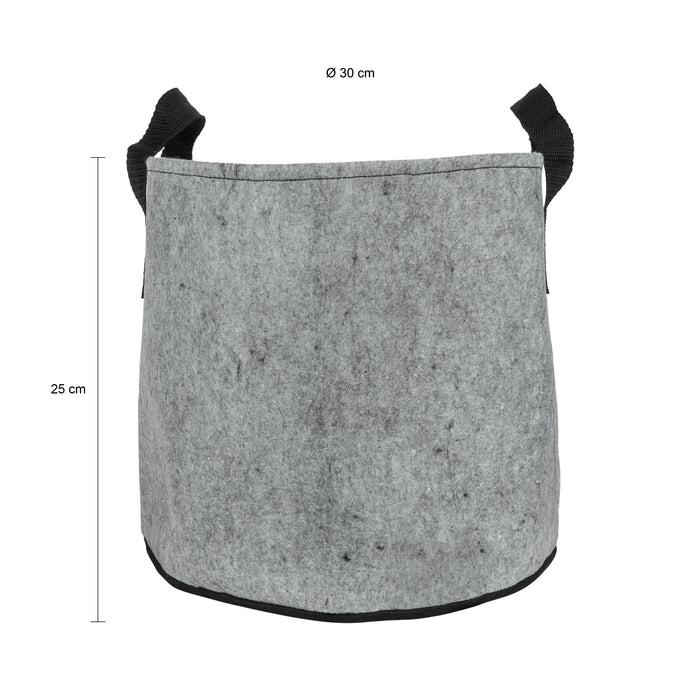 QUVIO Plantenzak - 30 x 25 cm - Vilt - Grijs