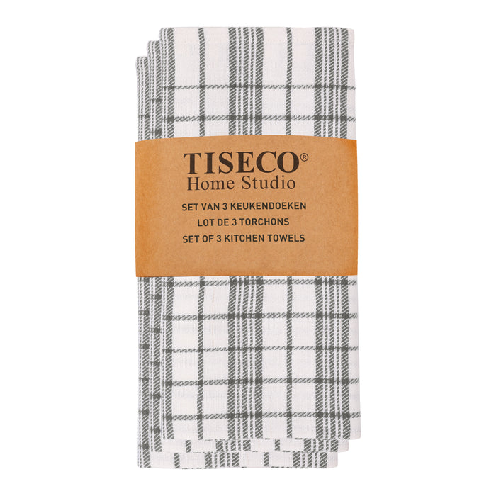 Tiseco Home Studio Theedoek 3 st. - Grijs