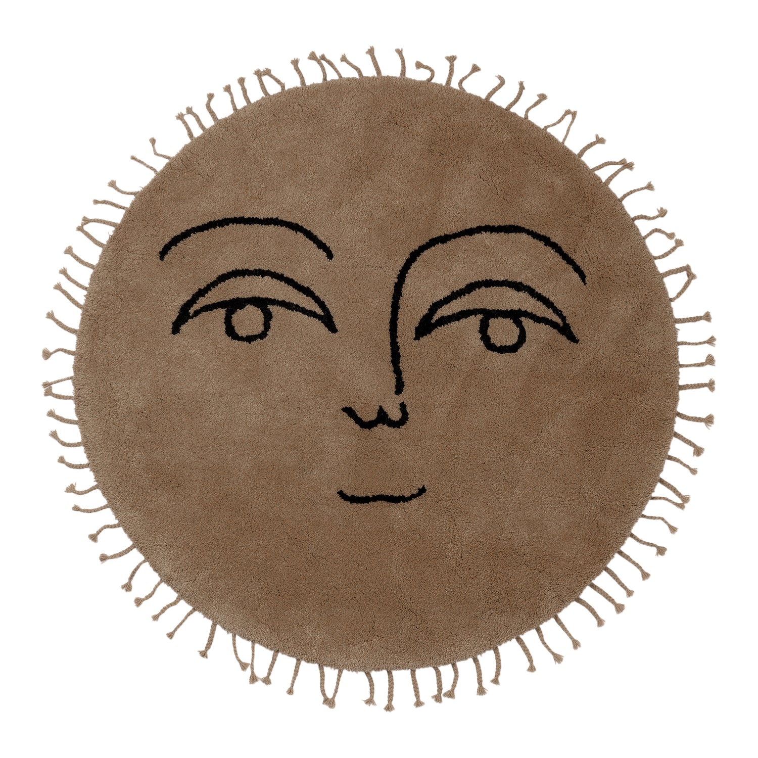 Ferm Living Sun Tufted Vloerkleed  Ø 130 cm - Bruin