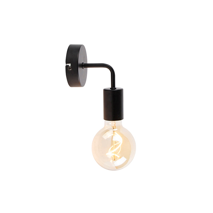 QAZQA Moderne wandlamp zwart 15,5 cm - Facile