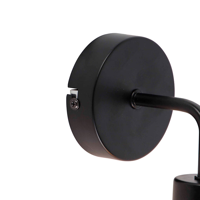QAZQA Moderne wandlamp zwart 15,5 cm - Facile