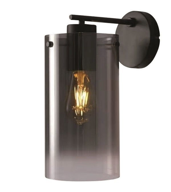 Freelight Wandlamp Ventotto Zwart & Smoke Glas 33cm