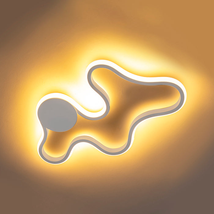 QAZQA Moderne wandlamp wit incl. LED - Plomp