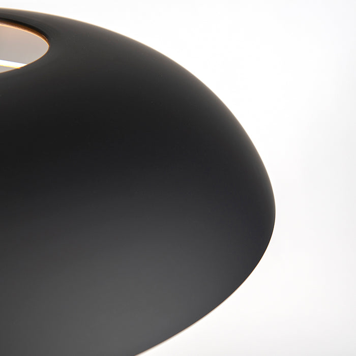 QAZQA Moderne ronde hanglamp zwart met wit 3-laags - Titus