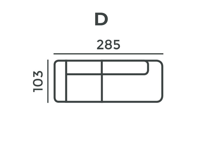4X6 SOFA X6 modulaire bank D links beige melange - 285 cm