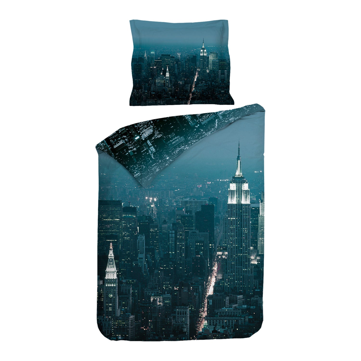 Heckett & Lane Brasco Dekbedovertrek 140 x 200TC/220 cm - City Blue