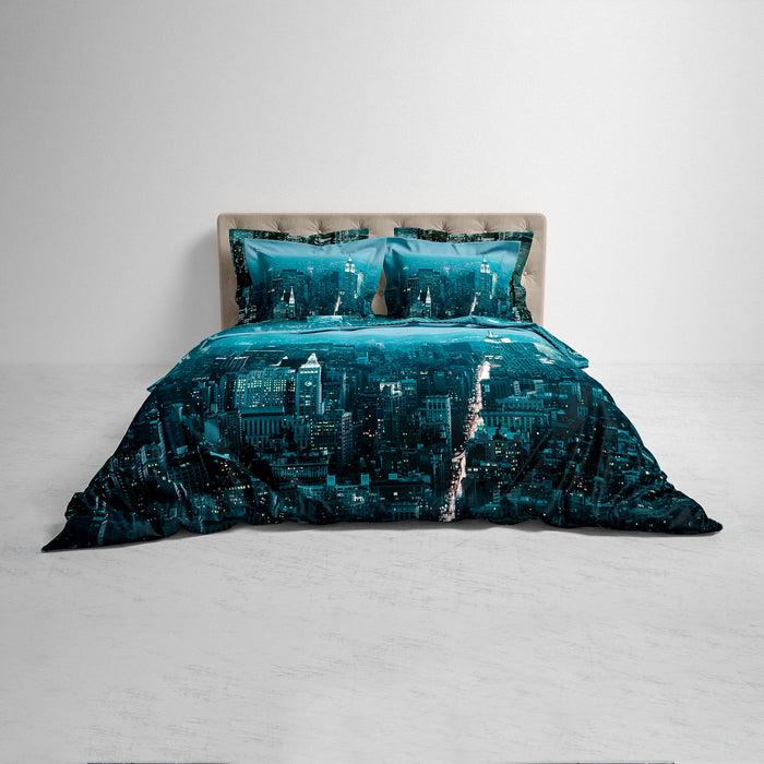 Heckett & Lane Brasco Dekbedovertrek 240 x 200TC/220 cm - City Blue