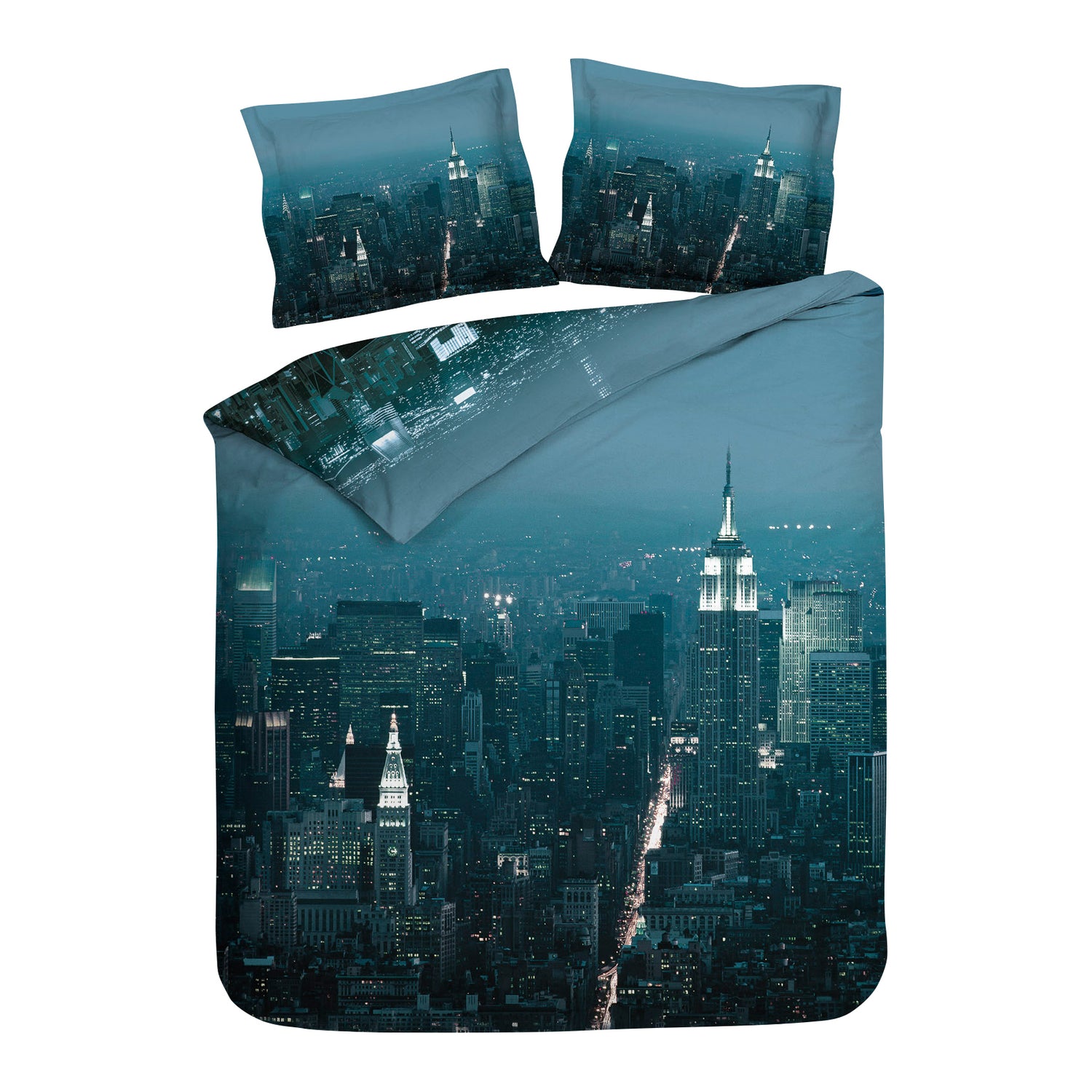 Heckett & Lane Brasco Dekbedovertrek 200TC x 200TC/220 cm - City Blue