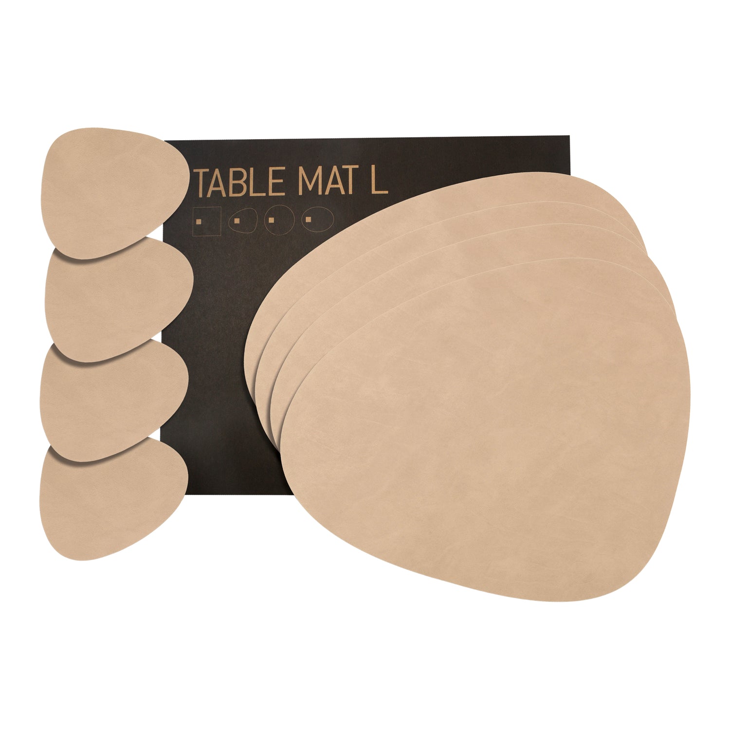 LIND DNA Nupo Curve Placemats 4 st. + Onderzetters 4 st. - Sand