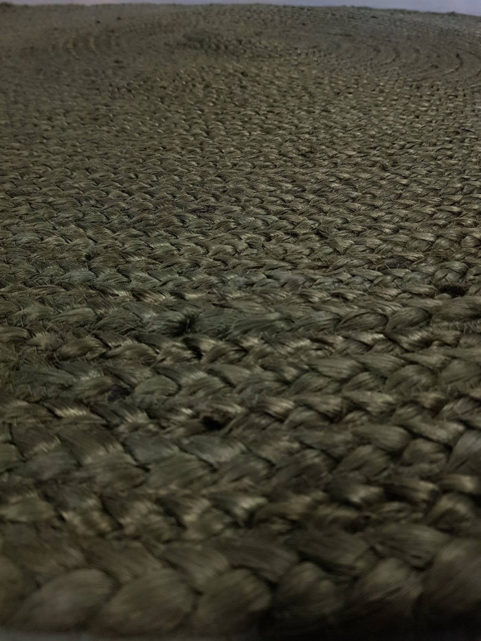 Interieur05 Rond vloerkleed Jute Groen - 150 cm (M)