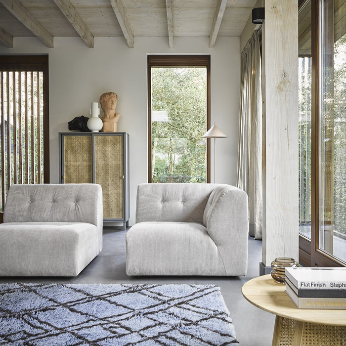 HKliving Vint Bank Element - Middenstuk - Corduroy Rib - Crème