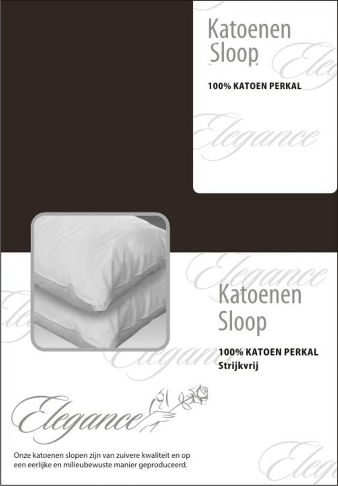Elegance Kussensloop Hotelsluiting Percal Katoen donker bruin