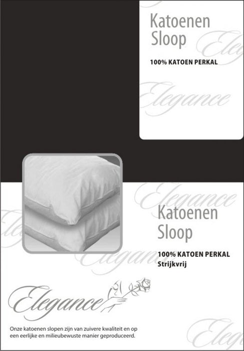 Elegance Kussensloop Hotelsluiting Percal Katoen zwart