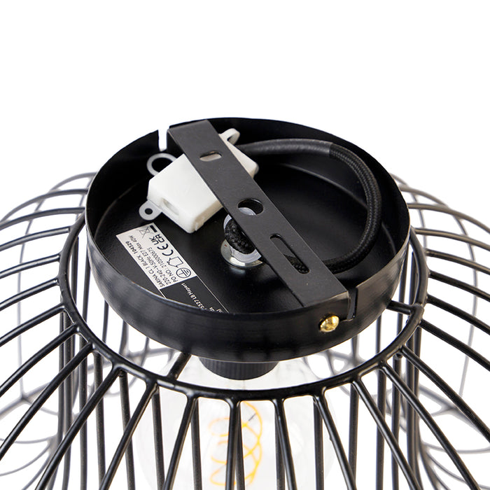 QAZQA Plafondlamp sarina - Zwart - Design - D 250mm