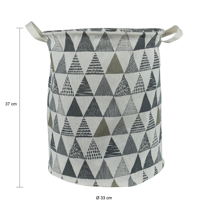 QUVIO Wasmand met driehoeken - Beige | grijs