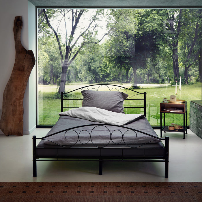 tectake Slaapkamerbed metalen bed „Art“ met lattenbodem