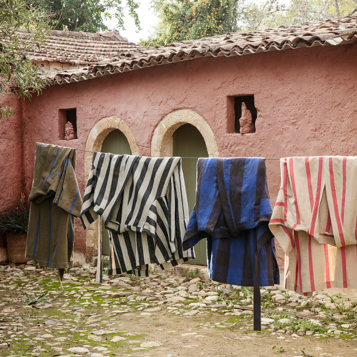 Ferm Living Field Badjas - Chocolate/Bright Blue