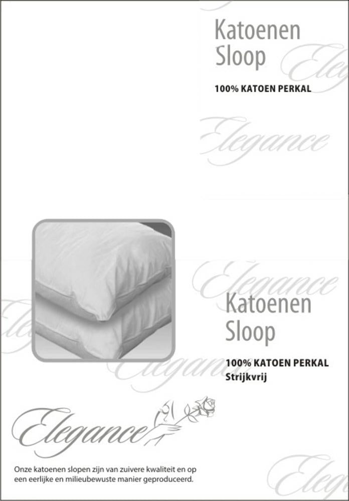 Elegance Kussensloop Hotelsluiting Percal Katoen wit
