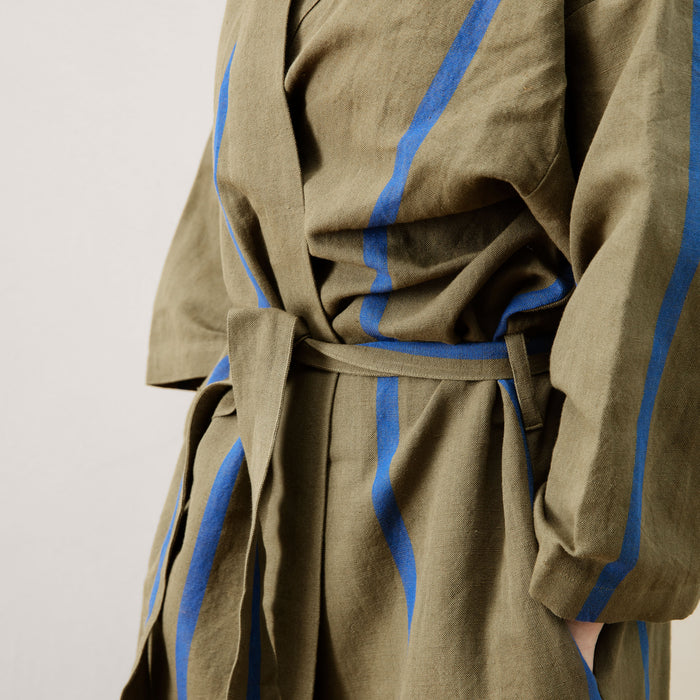 Ferm Living Field Badjas - Olive/Bright Blue