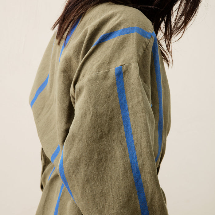 Ferm Living Field Badjas - Olive/Bright Blue