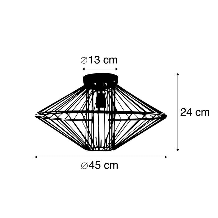 QAZQA Plafondlamp zahra - Koper - Design - D 450mm