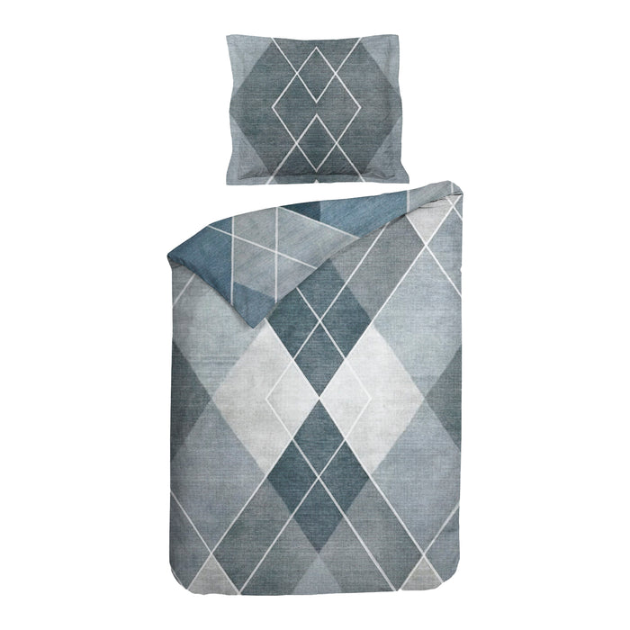 Heckett & Lane Danny Dekbedovertrek 140 x 200TC/220 cm - Shady Blue